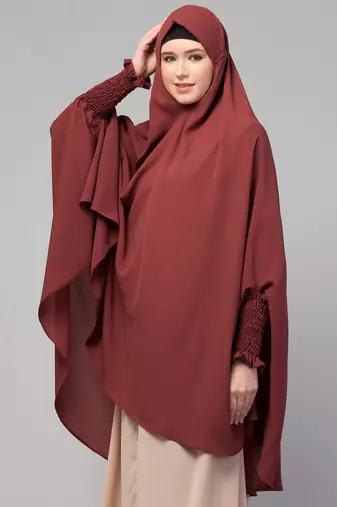 janab e aala raspberry stretchable nida jilbab