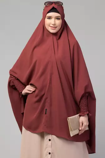janab e aala raspberry stretchable nida jilbab