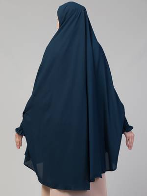 Stretchable smoking at wrist knee length Jilbab cum prayer khimar Hijab 2