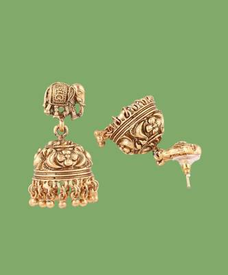 Matte gold plated multi color long south indian maa lakshmi temple jewelry set 5