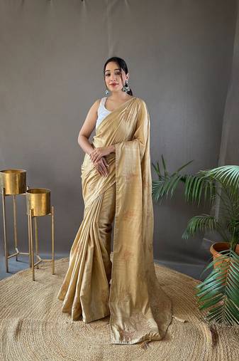 Zari Based Embroidery And Piping Soft And Easy To Drape Saree
