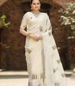 Beautiful Work All Over Saree With Cutowork And Embroidory Saree