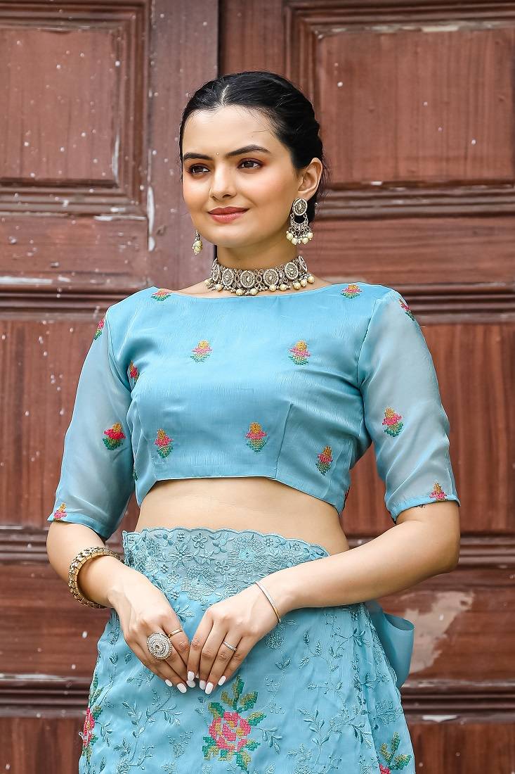 Beautiful Work All Over Saree With Cutowork And Embroidory Saree