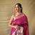 Beautiful Soft Silk Saree Is Having Checks Silver And Gold Zari Saree