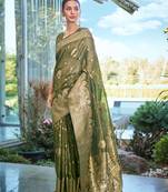 Exquisite designs with this grey simar silk zari woven saree