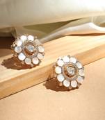 Statement studs with monalisa white stones