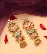 Multicolor meenakari work chandbali earrings