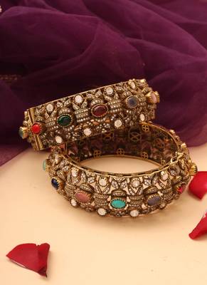 Elegant navratan stone bangles 1