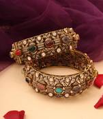 Elegant navratan stone bangles