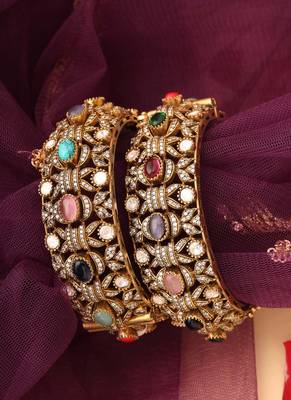 Elegant navratan stone bangles 3