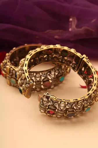 Elegant navratan stone bangles