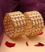 Gold-plated kundan stone statment bangles