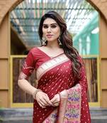 Bandhej With Paithani Border With Zari Weaving Paithani Rich Pallu Saree