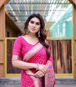 Bandhej With Paithani Border With Zari Weaving Paithani Rich Pallu Saree