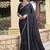 mid night blue shimmer chiffon embellished saree