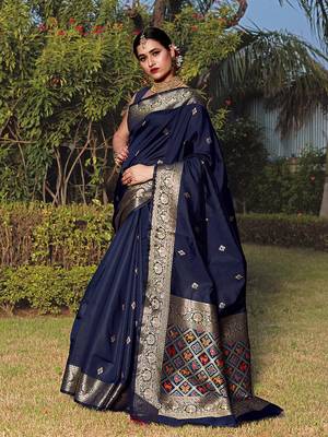Banarasi woven design art silk zari work saree 1