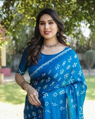  Bandhej Silk With & Zari Weaving Kalash Design Rich Pallu Saree  5