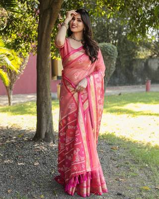 Organza Ikkat Weave Sarees  3