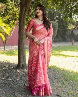 Organza Ikkat Weave Sarees  4