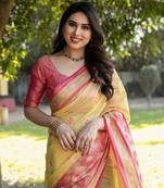 Organza Ikkat Weave Sarees 