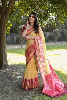 Organza Ikkat Weave Sarees  5