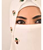 White Bridal Hijab with Stonework