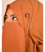 Orange luxury bridal wedding wear hijab scarf   with stonework