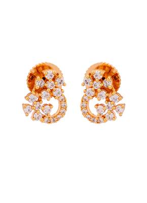 Diamond earrings SMALL bush type one gram gold 3