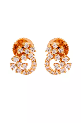 Diamond earrings SMALL bush type one gram gold