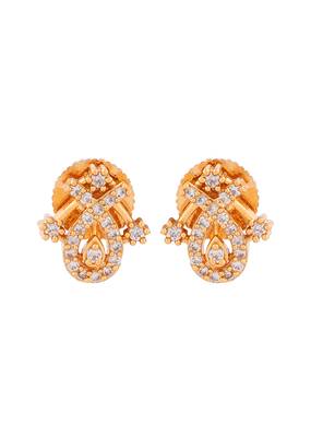 Diamond earrings SMALL Bush type one gram gold 3