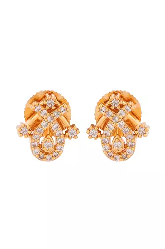 Diamond earrings SMALL Bush type one gram gold