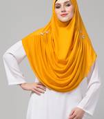 Mustard Yellow Crystal Pleated Hijab