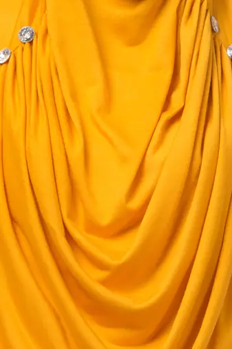 Mustard Yellow Crystal Pleated Hijab