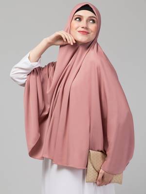 Janab E Aala Nazneen Hijab – Plain, Polyester Fabric, Mauve 5