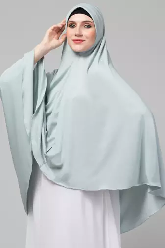 Nazneen Ready to wear instant Sky Sage green colour Prayer Hijab