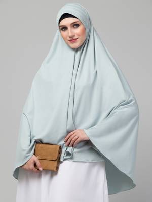 Nazneen Ready to wear instant Sky Sage green colour Prayer Hijab 5