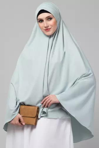 Nazneen Ready to wear instant Sky Sage green colour Prayer Hijab