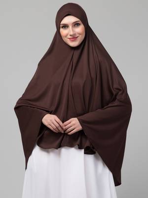 Brown Polyester Plain Hijab 1