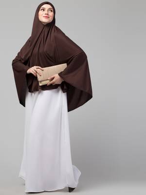 Brown Polyester Plain Hijab 5