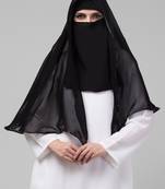 Butterfly Arabian hijab With nose piece with black Satin tape