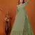 Faux georgette embroidered readymade gown in green