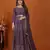 Faux georgette embroidered readymade gown in wine