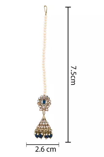 traditional kundan & pearl jhumka earrings with attachable ear chain for women 