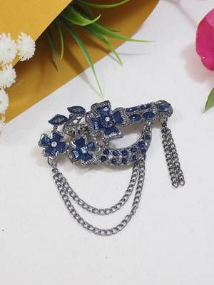 silver oxidized safa kalangi brooch for groom/men/dulha pagadi  1