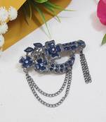 silver oxidized safa kalangi brooch for groom/men/dulha pagadi