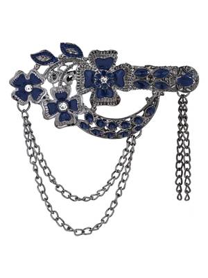 silver oxidized safa kalangi brooch for groom/men/dulha pagadi  2