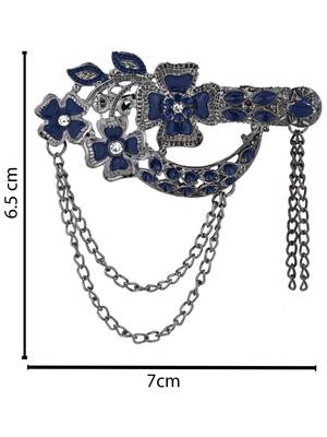 silver oxidized safa kalangi brooch for groom/men/dulha pagadi  4