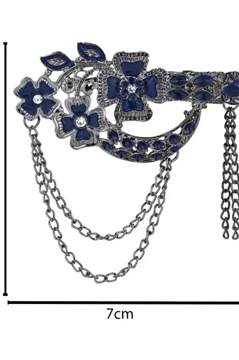 silver oxidized safa kalangi brooch for groom/men/dulha pagadi 