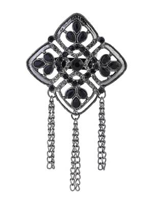 silver oxidized safa kalangi brooch for groom/men/dulha pagadi  2