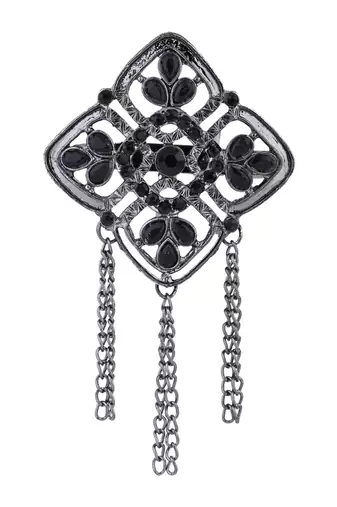silver oxidized safa kalangi brooch for groom/men/dulha pagadi 